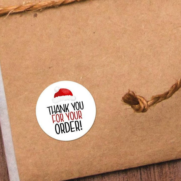 Thank You For Your Order (Santa Hat) - Mini Stickers