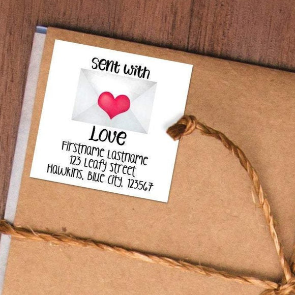 Return Address (Sent With Love) - Custom Stickers