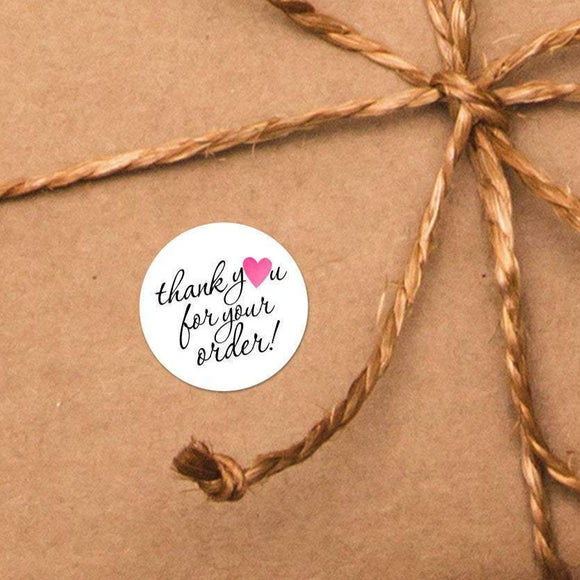 Thank You For Your Order (Pink Heart) - Mini Stickers