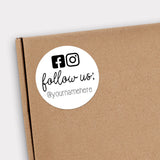 Follow Us (Watercolor Background) - Custom Stickers