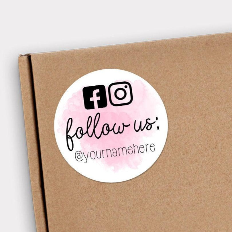 Follow Us (Watercolor Background) - Custom Stickers – A Little Leafy