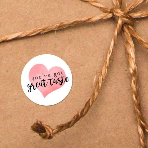 You've Got Great Taste (Heart Background) - Mini Stickers