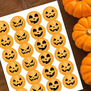 Jack-O-Lanterns (Happy, Scary and Silly Faces) - Stickers
