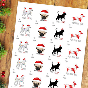 Christmas Animal Puns Mix (Gift Tag) - Stickers
