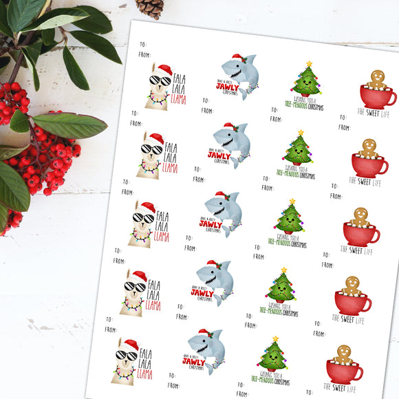 Christmas Puns Mix (Gift Tag) - Stickers