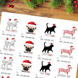 Christmas Animals Puns Mix (Gift Tag) - Custom Stickers
