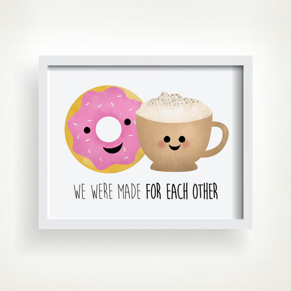 We Were Made For Each Other (Latte And Donut) - Ready To Ship 8x10