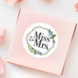 Miss To Mrs (Floral And Geometric Wreath) - Stickers
