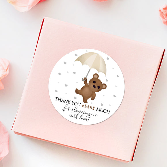 Thank You Beary Much For Showering Us With Love (Umbrella) - Stickers