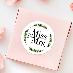 Miss To Mrs (Wreath) - Stickers