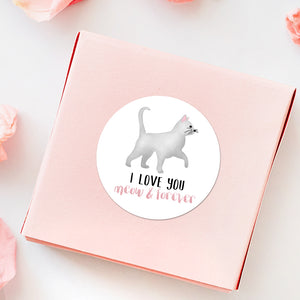 I Love You Meow & Forever (Cat) - Stickers
