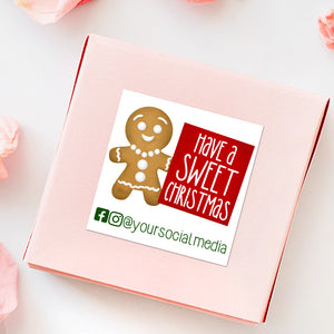 Have A Sweet Christmas With Social Media (Gingerbread Cookie) - Custom Stickers