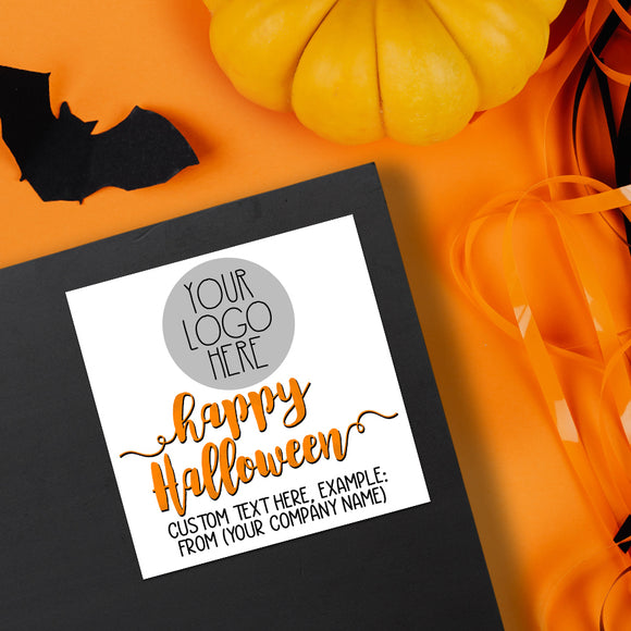 Happy Halloween (Your Logo And Text) - Custom Stickers
