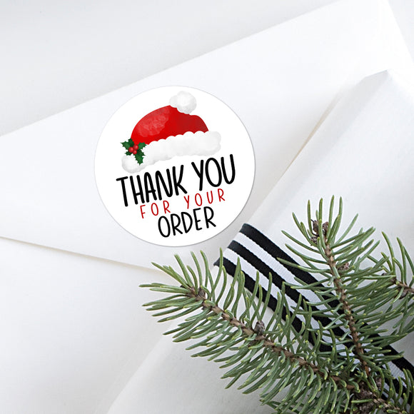 Thank You For Your Order (Santa Hat) - Stickers