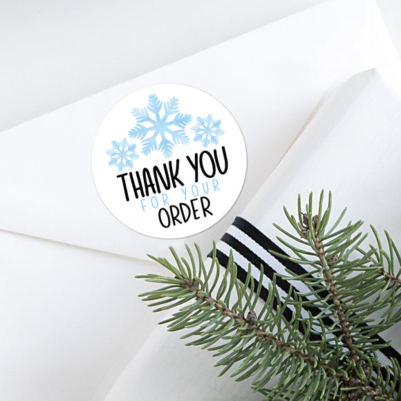 Thank You For Your Order (Snowflakes) - Stickers