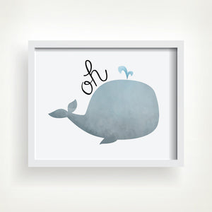 Oh Whale - Ready To Ship 8x10" Print
