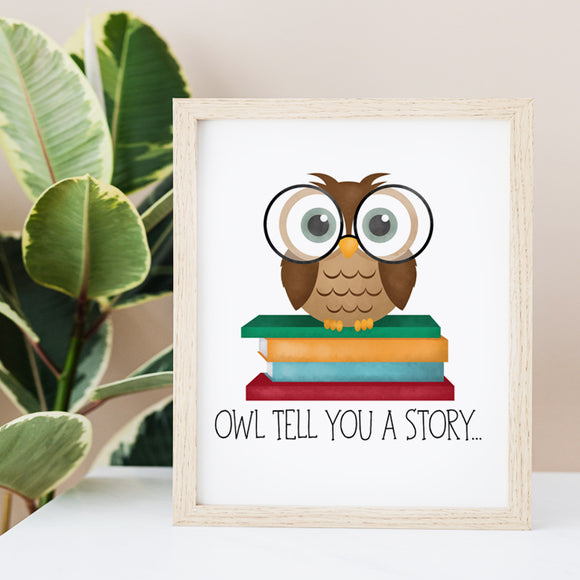 Owl Tell You A Story - Ready To Ship 8x10