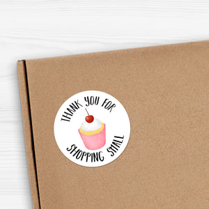 Thank You For Shopping Small (Cupcake) - Stickers