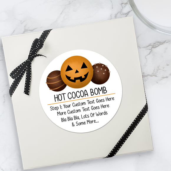 Hot Cocoa Bomb (Jack-O-Lantern) - Custom Stickers