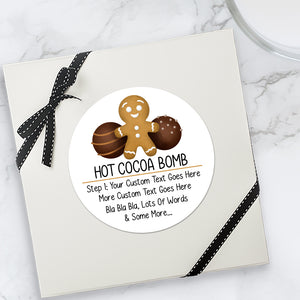 Hot Cocoa Bomb (Gingerbread Cookie Chocolate Bombs) - Custom Stickers