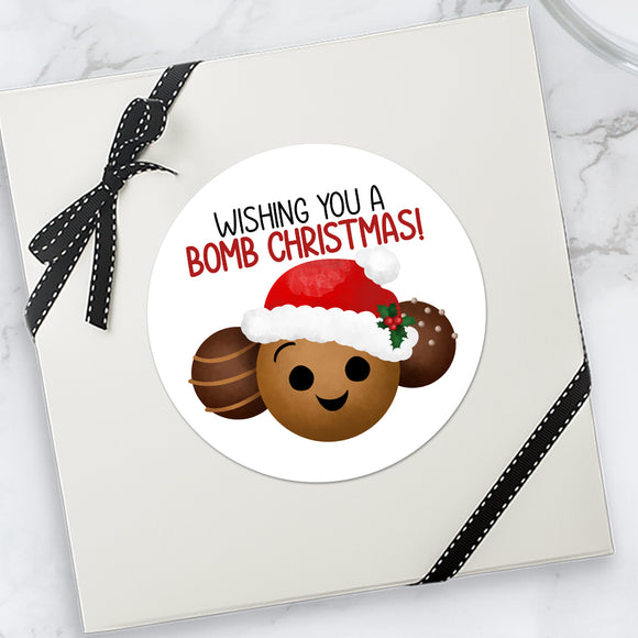 Wishing You A Bomb Christmas (Hot Cocoa Bombs) - Stickers