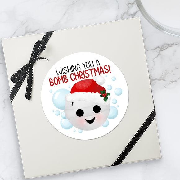 Wishing You A Bomb Christmas (Bath Bomb) - Stickers