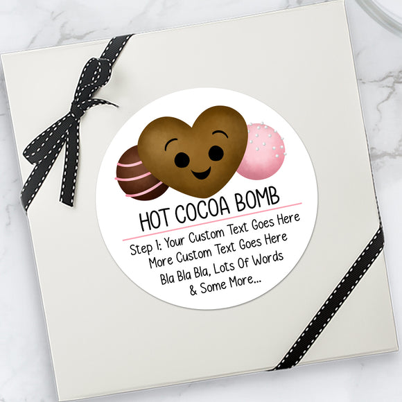 Hot Cocoa Bomb (Valentine's Day) - Custom Stickers