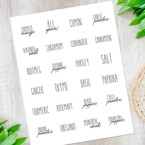 Names Of Seasonings And Spices - Stickers