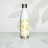 Lemon And Lime Slices Pattern - Water Bottle