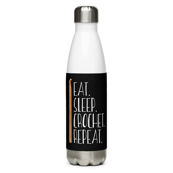 Eat Sleep Crochet Repeat - Water Bottle