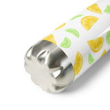 Lemon And Lime Slices Pattern - Water Bottle