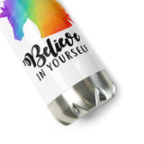 Believe In Yourself (Rainbow Unicorn) - Water Bottle