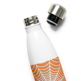 Spiderweb Pattern (Orange Background) - Water Bottle
