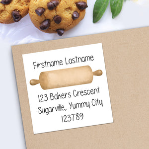 Return Address (Rolling Pin) - Custom Stickers