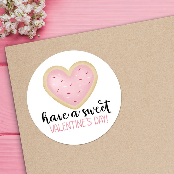 Have A Sweet Valentine's Day (Heart Cookie) - Stickers