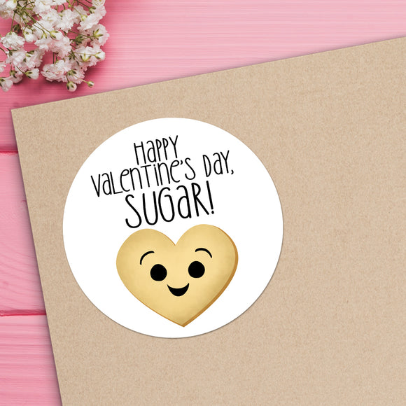 Happy Valentine's Day, Sugar (Heart Sugar Cookie) - Stickers