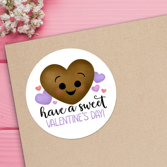 Have A Sweet Valentine's Day (Chocolate Heart) - Stickers