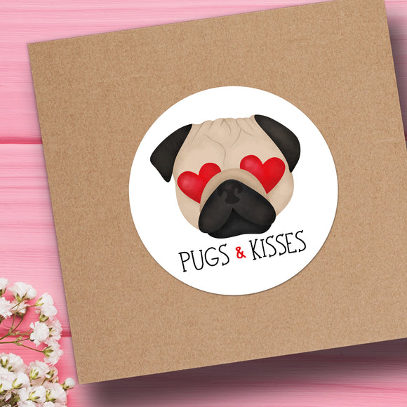 Pugs & Kisses (Pug Dog) - Stickers