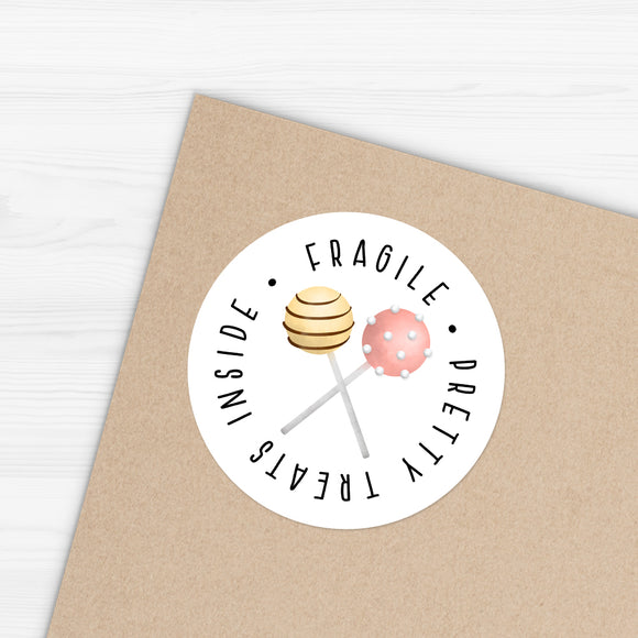 Fragile Pretty Treats Inside (Cake Pop) - Stickers