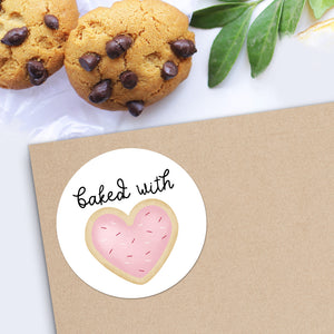 Baked With Love (Heart Cookie) - Stickers