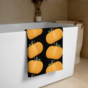 Pumpkins (Black Background) - Towel