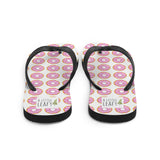 Pink Donut Pattern - Flip Flops