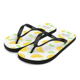 Lemon And Lime Slices Pattern - Flip Flops