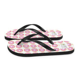 Pink Donut Pattern - Flip Flops