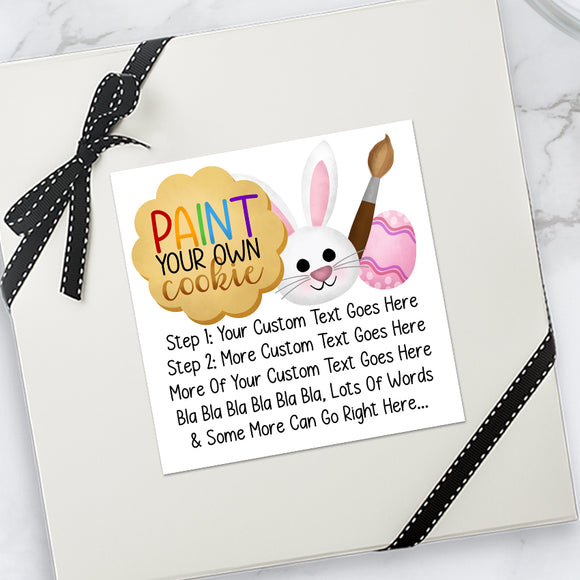 Paint Your Own Cookie (Easter Bunny And Egg) - Custom Stickers