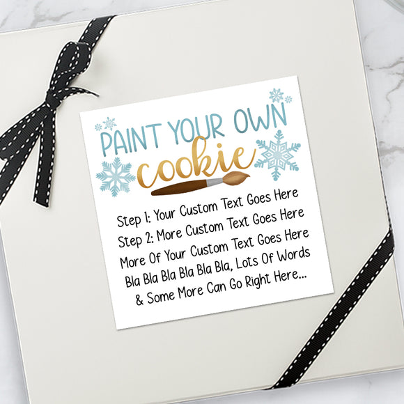 Paint Your Own Cookie (Snowflakes) - Custom Stickers