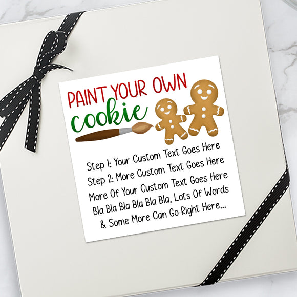 Paint Your Own Cookie (Gingerbread Cookies) - Custom Stickers