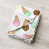 Ice Cream Pattern - Throw Blanket