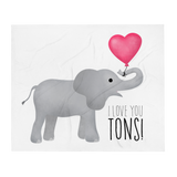 I Love You Tons (Elephant) - Throw Blanket