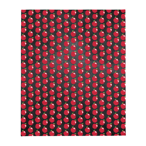 Chalkboard Apple Pattern - Throw Blanket